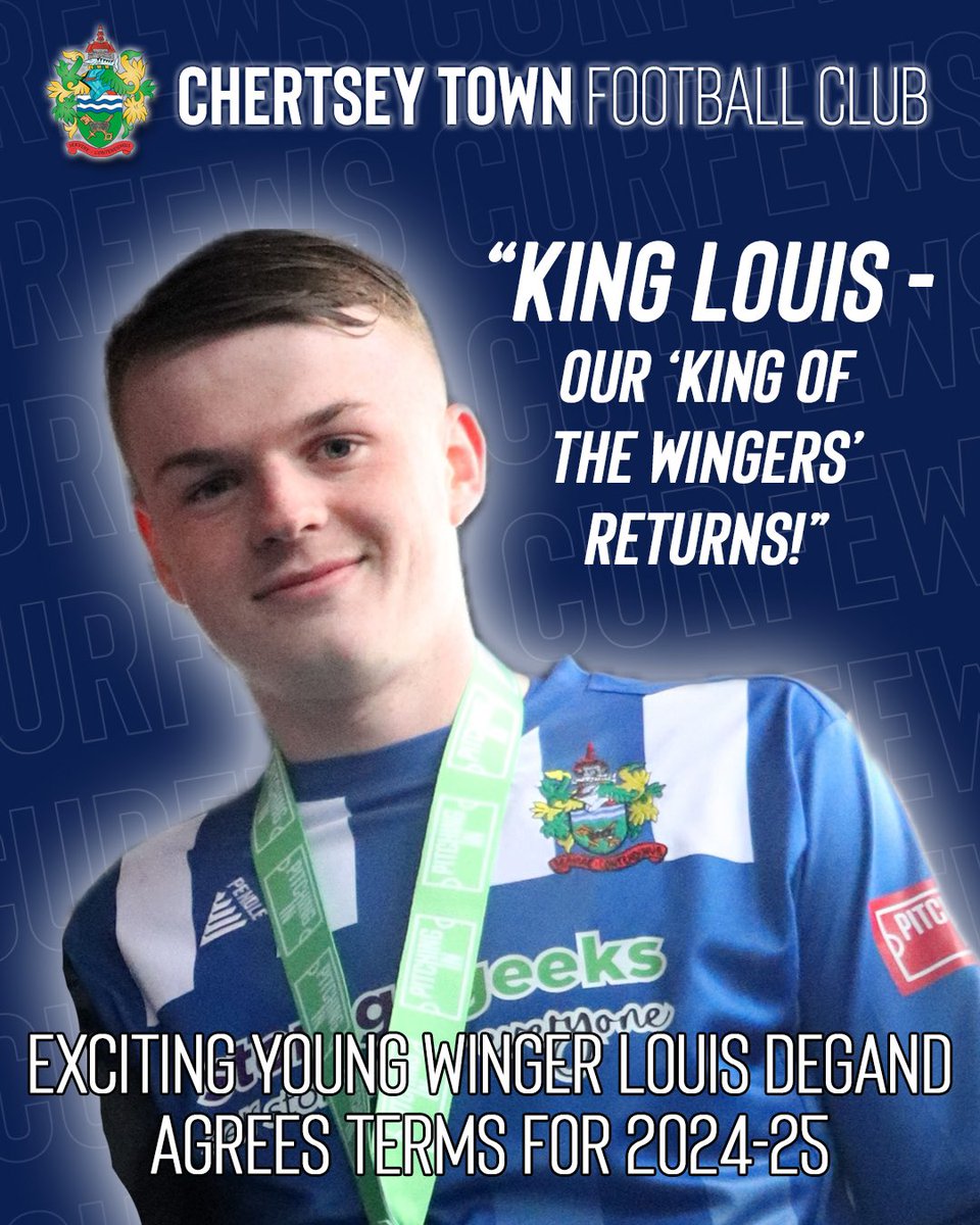 Chertsey Town are delighted to have agreed terms with exciting young winger @louisdegand10 who will return to the Curfews next season as we embark on our campaign at Step 3. Welcome back Louis, exciting times ahead!
