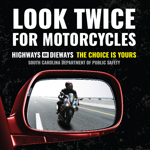 #AtlanticBeachBikefest is just around the corner, so #RideSmartToMyrtleBeach.

Drivers — Check blind spots & #looktwice for motorcycles, especially as you pull into intersections.

Bikers — Drive defensively & maintain a safe distance. We also encourage wearing protective gear.