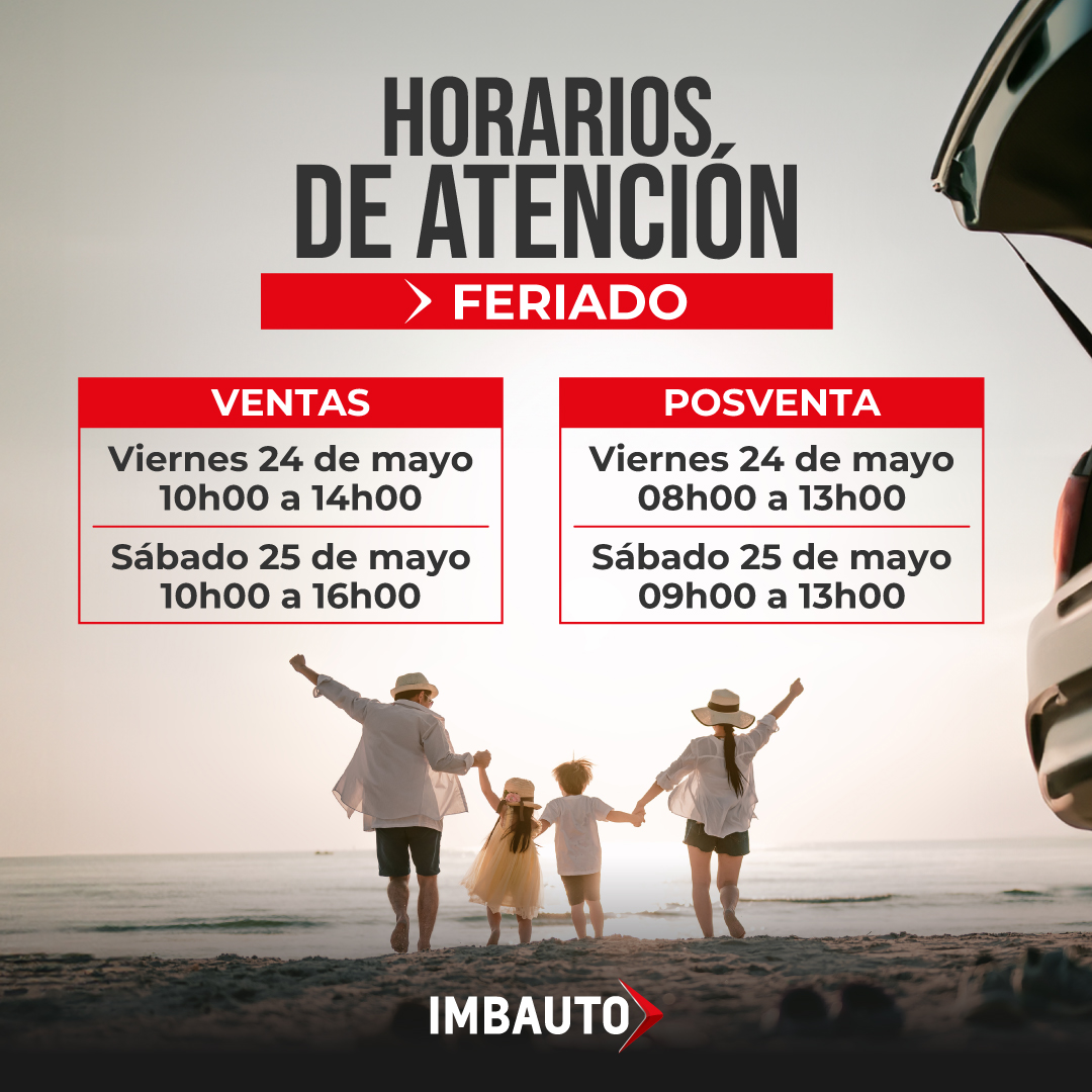 ImbautoSA's tweet photo. ¡Arranca el feriado con Imbauto! 🚘

Visítanos y disfruta tu feriado con la tranquilidad que solo nuestros servicios te pueden ofrecer. 

Te esperamos:
#Ibarra #Coca #Esmeraldas #LagoAgrio #Tulcán https://t.co/lEnf4Q8nQe