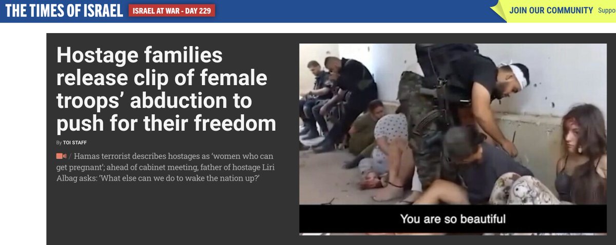 Israeli English language media is pushing a bogus translation to advance the propaganda claim that these prisoners of war - not 'hostages' - are being held as ISIS-style sex slaves Read this 🧵