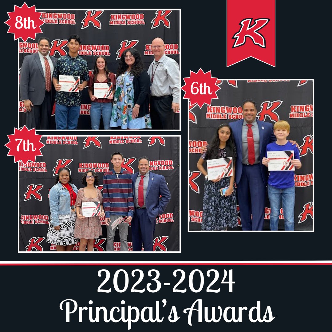 Congratulations to these students who were honored with the Principal's Award for exemplifying the @HumbleISD Portrait of a Graduate! #KMSCougarPride🐾 6th: Mason H. and Aleeza M. 7th: Easton F. and Iana R. 8th: Emiliano S. and Ava G.