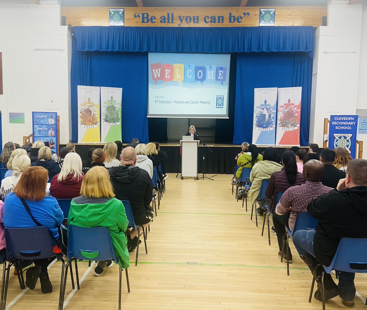 Wonderful to be welcoming parents and families of our new S1 pupils ahead of their arrival in August! 💙💙⭐️⭐️💙💙 #positivetransitions #Courage #Ambition #beallyoucanbe