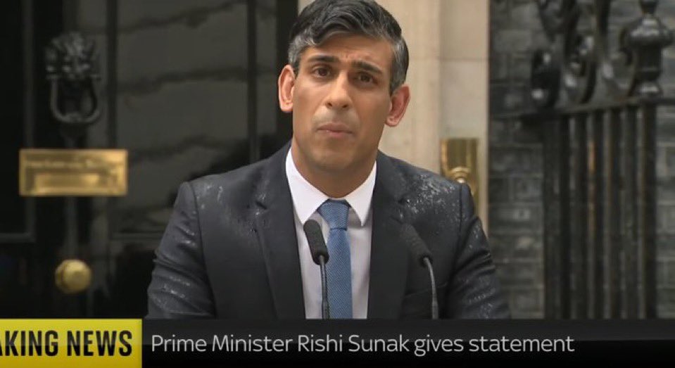 Rishi Sunak was already viewed as a joke before today. After announcing the election while standing in the pouring rain and being drowned out by Things Can Only Get Better, he's now become one of the biggest jokes of all time.