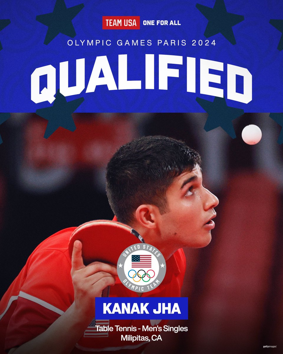 NOW SERVING IN PARIS 🏓

Kanak Jha has punched his ticket to his third Olympic Games!

#MTUSA | #ParisOlympics