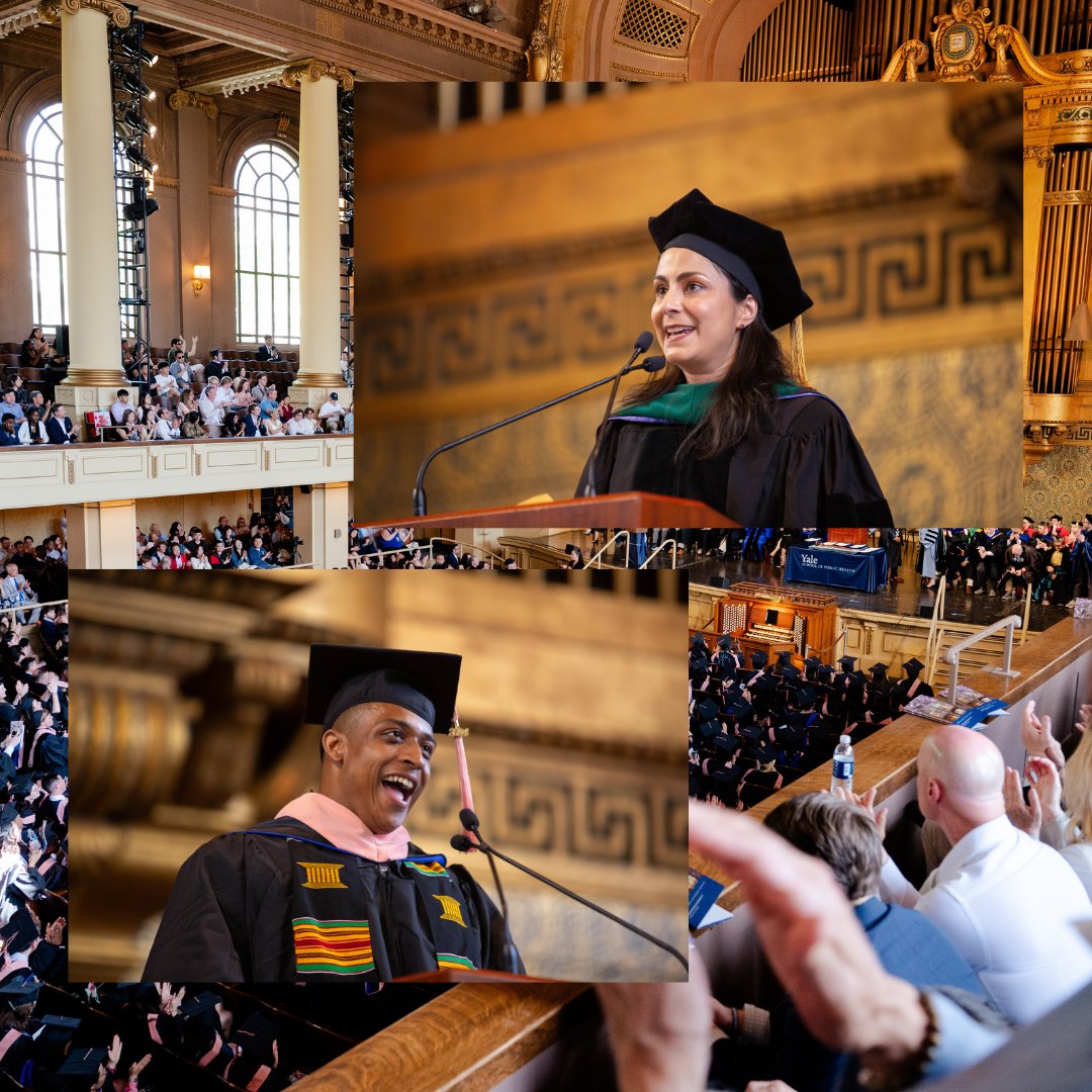 YaleSPH's tweet photo. At this week's commencement, Yale School of Public Health graduates were urged to adopt a “healthy disregard for the impossible”

Read our full coverage of the inspiring day, which included a keynote by Dr. @celinegounder ⬇️ #Yale2024 #myYSPH
https://t.co/Ojyz7LRLdP https://t.co/n5XuBvVIUs