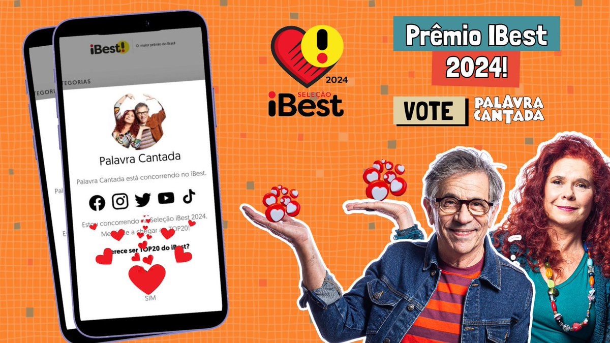 Estamos na reta final da atual fase de votação para o Prêmio IBest 2024, concorrendo na categoria "Canal Infantil".
Já foi lá deixar seu voto para a gente hoje?! 🙃

Vote agora! 
ibest.vote/306253186