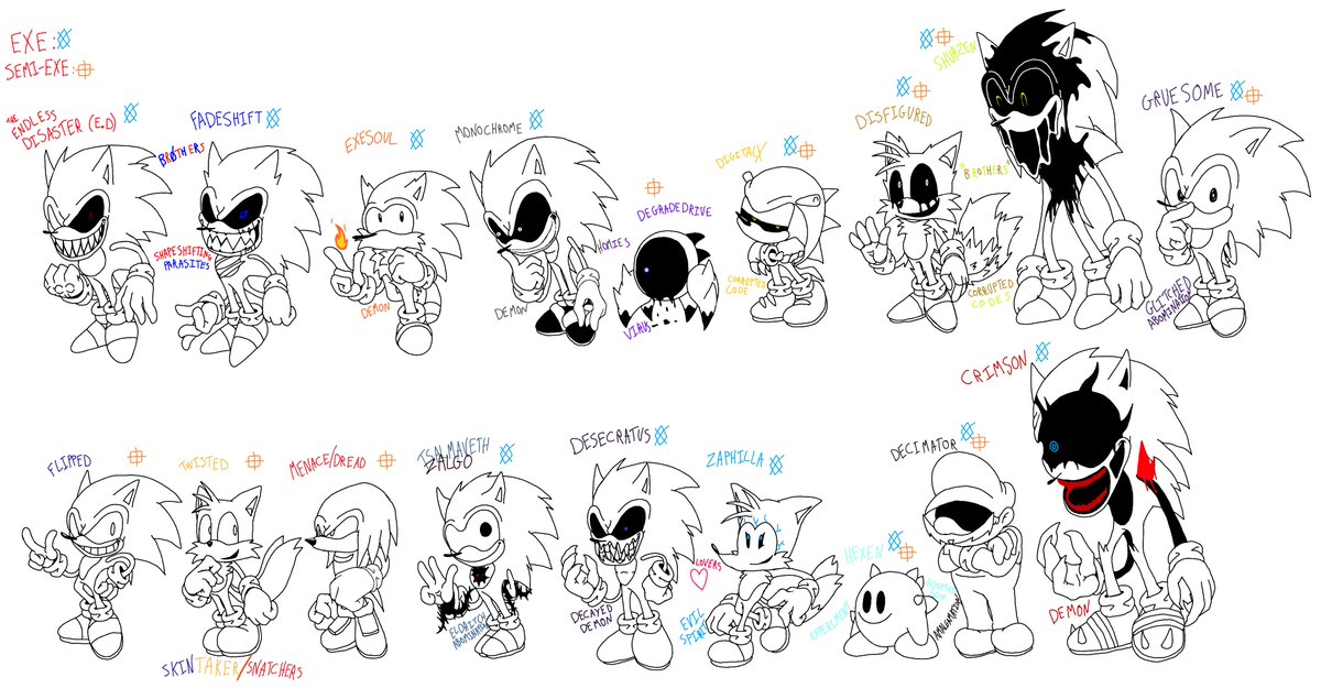 All of my Goobers #TheEndlessDisaster #exeoc #sonicexeoc #Gruesomesweep #TheUndyingGod #MonochromeEXEsweep #Flippedsweep #DegradeDrive #ExesoulSweep #DecimatorEXE #Hexen92 #kirbyexe #Marioexe