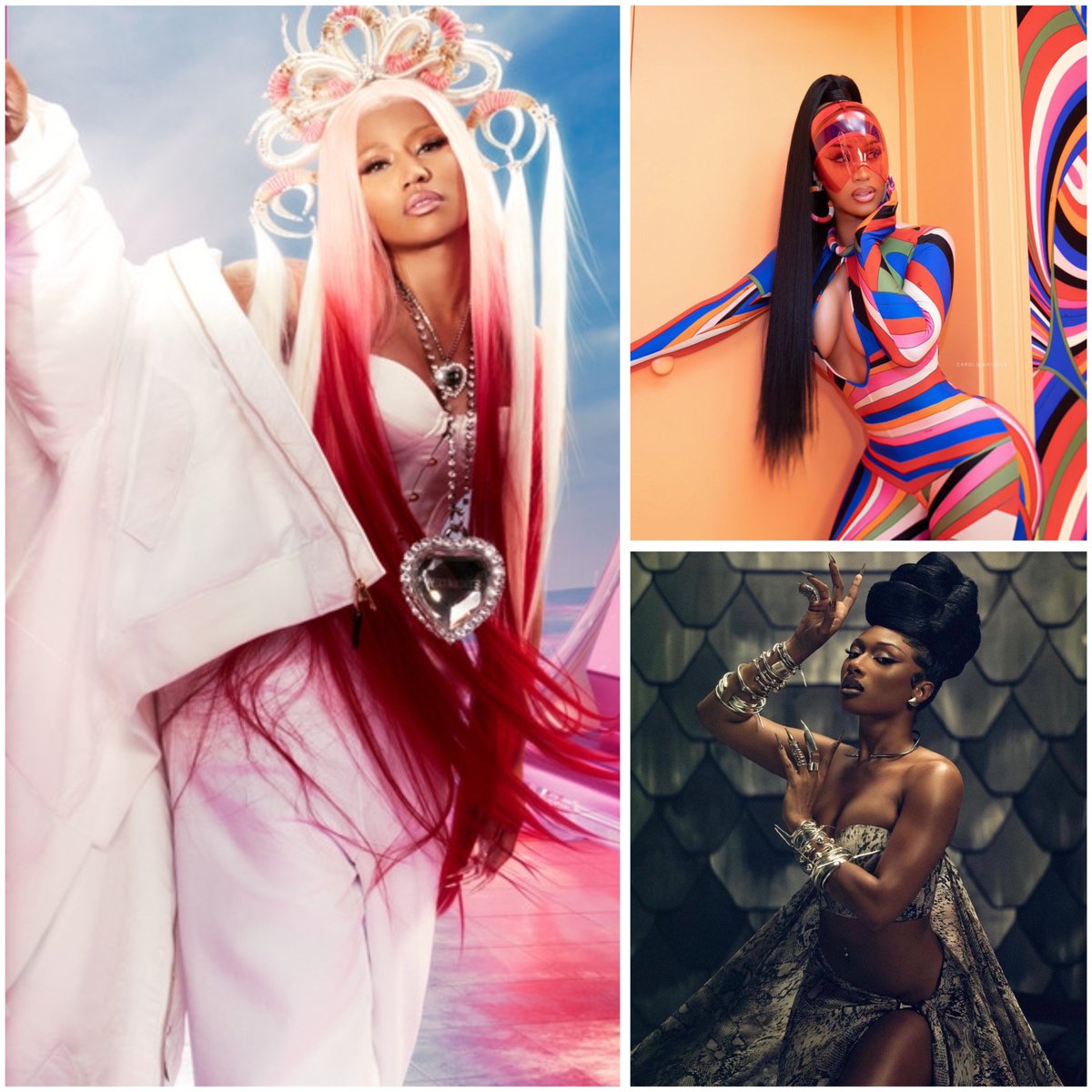 chartsfemalerap's tweet photo. Most Billboard Hot 100 Entries:

1. @NICKIMINAJ - 148 songs
2. @iamcardib - 49 songs
3. @theestallion - 34 songs
4. @MissyElliott - 33 songs
5. @DojaCat - 26 songs
6. @LilKim - 17 songs
7. @TheRealEve - 15 songs
8. @IGGYAZALEA - 13 songs
8. @sosobrat - 13 songs
10. @TheSaltNPepa - 11 songs
11. @TRINArockstarr - 8 songs
11. @Latto - 8 songs
11. @icespicee_ - 8 songs
14. @FoxyBrown - 7 songs
14. @IAMQUEENLATIFAH - 7 songs
15. @citygirls - 6 songs
15. @Saweetie - 6 songs
15. @coi_leray - 6 songs