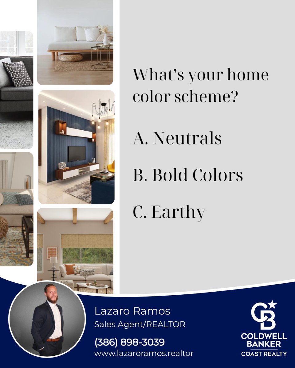 Every color in your home tells a story. Cool blues, vibrant yellows, earthy tones—what's your color narrative? Dive into the hues shaping your space. 

#homecolors #lifestyle #homebuyingprocess #homebuying #realtor #realtorlife #realtor® #deltonafl #coldwellbanker
