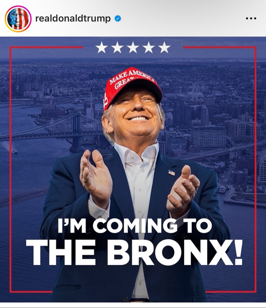 History will be made tomorrow night in The Boogie Down Bronx. 

Can't wait!

#SouthBronx
#AmericaFirst
#MAGA
#Trump2024
