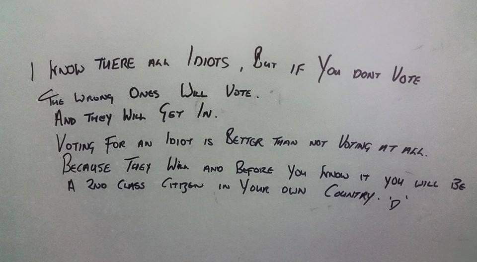 An inspirational boss once told me, many a true word is written on the back of a sh*thouse door. I've shared this MANY times (from Rivington services pre-renovation if youre interested), and it remains true - unless you vote Tory #DontVoteTory 😉