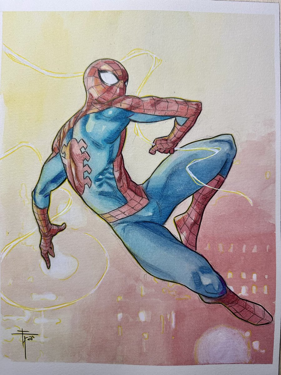 Happy Birthday to @FraMobArt Here's another excellent Spider-Man piece by him. #SpiderMan