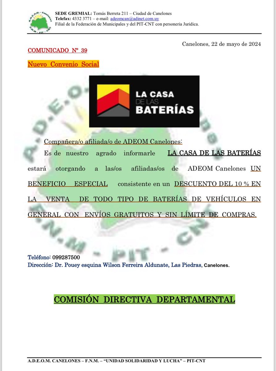 ADEOM CANELONES (@canelonesadeom) on Twitter photo 