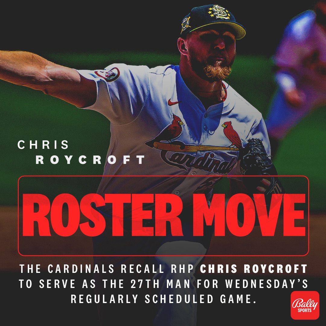 Chris Roycroft quickly finds his way back to the big leagues, serving as the #STLCards' 27th man after a suspended game was completed earlier today.