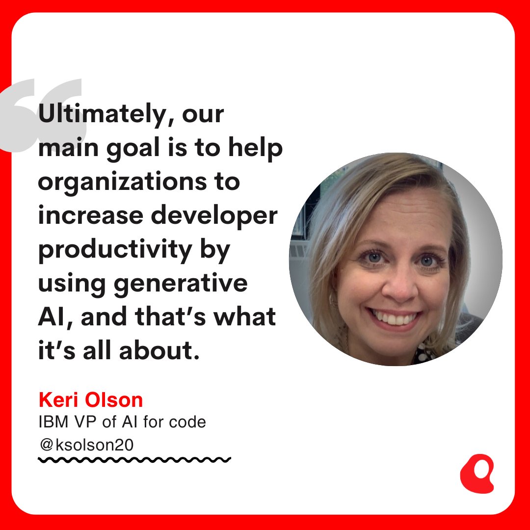 This week at #IBMthink, IBM coding assistance has been front and center. See what Keri Olson, IBM VP of AI for code had to say about @IBM's approach to generative AI in this recent RedMonk Conversation: redmonk.com/videos/a-redmo…