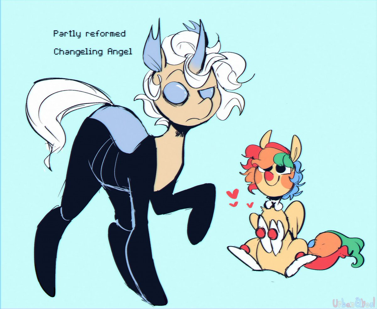 Was taking suggestions for lil au's i could do with my bois and someone wanted mlp- which technically we already gotta pony whimsy soooo time for changeling angel~