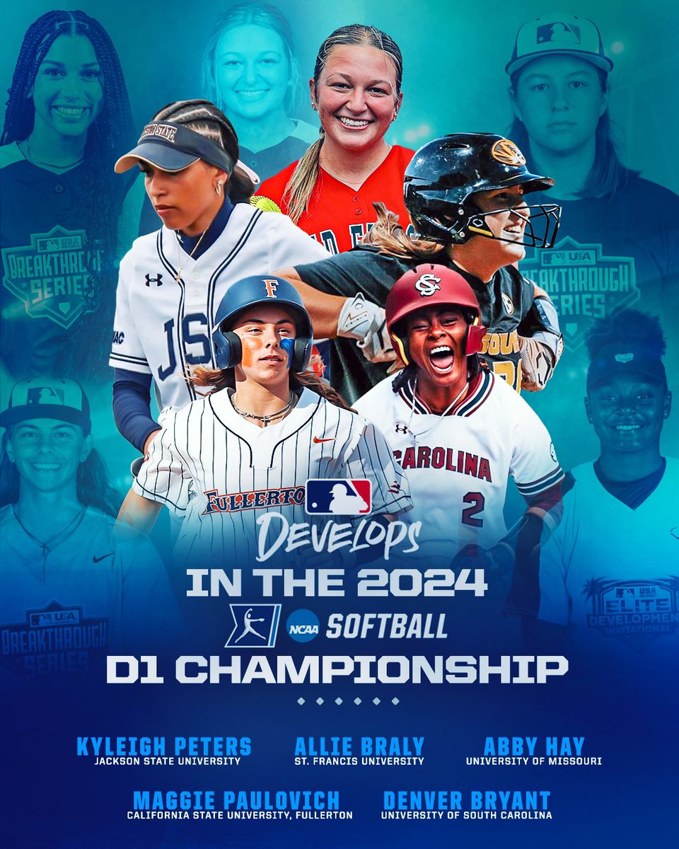 Congratulations to our Softball & Girls Baseball alumni who participated in the NCAA DI Softball Championship! 🥎🏆 Good luck to the remaining teams in the tournament! #MLBDevelopsSB #MLBDevelopsGBB