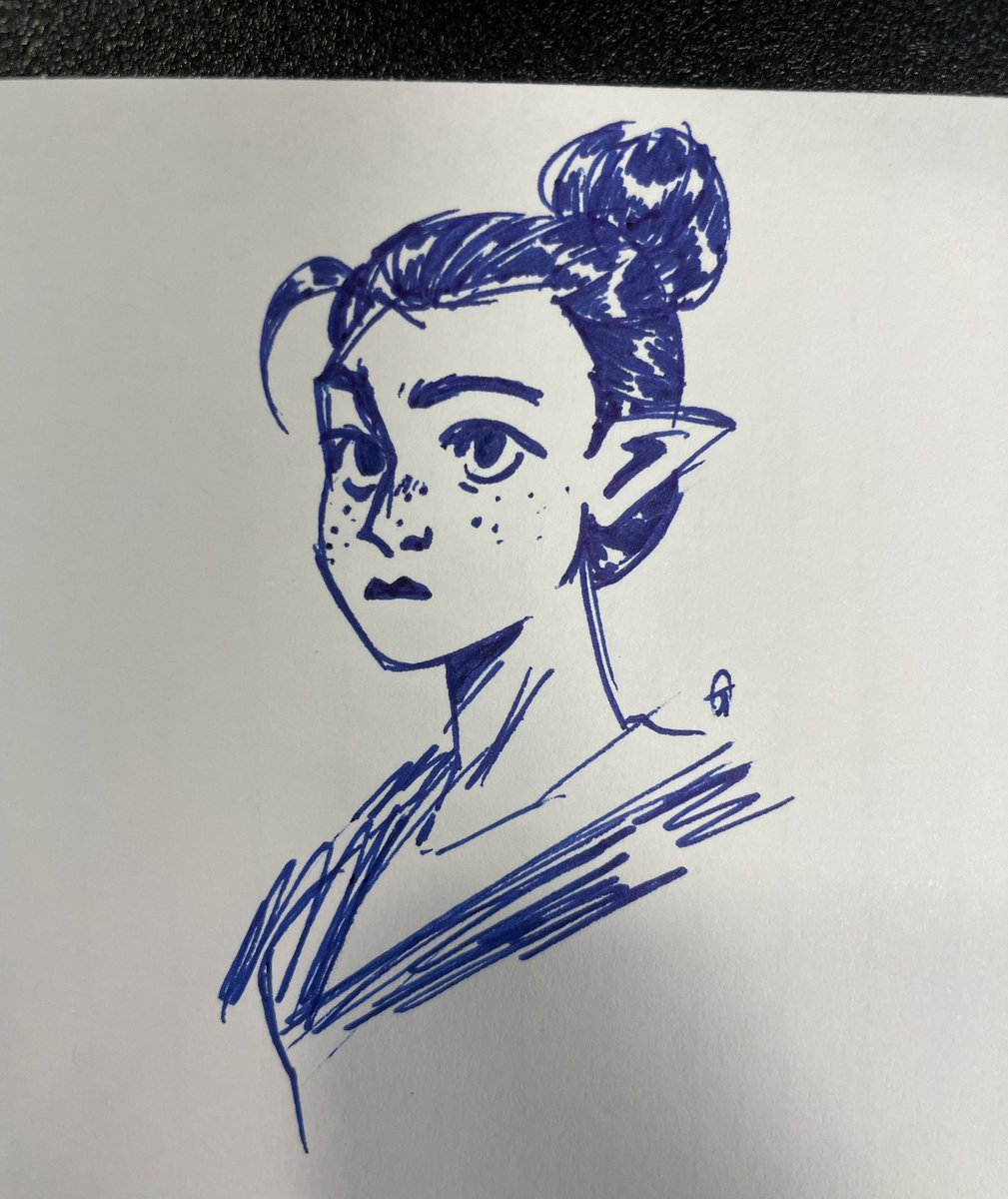 julietea_art's tweet image. doodle of a tav on my work desk