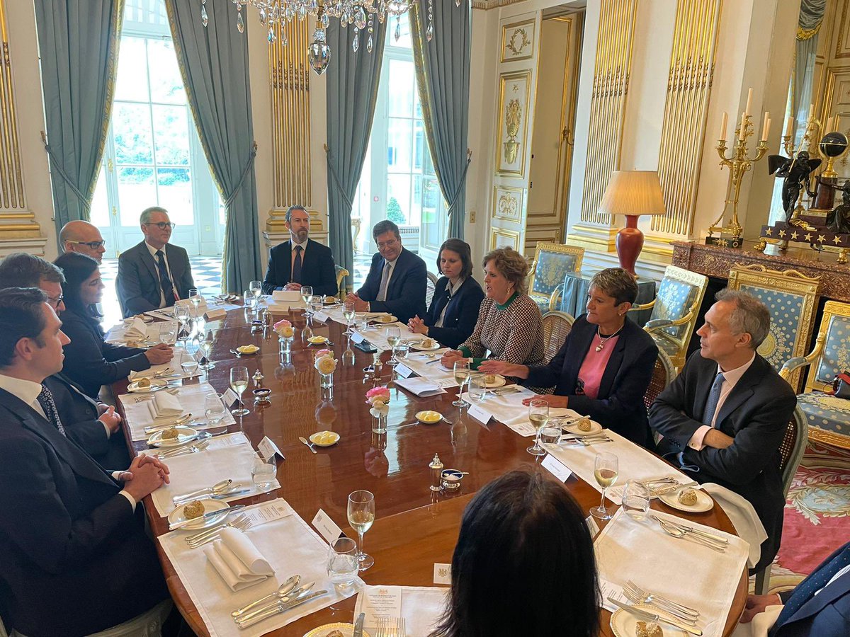 Proud to be Patron of the <a href="/BritishSchParis/">The British School of Paris</a> and of the support that the Embassy has been able to give over the years. An excellent discussion with headmaster Nick Hammond, Minister <a href="/MarieLebec78/">Marie Lebec</a>, alumni &amp; parents on the fantastic British-style education the school provides. 🇬🇧🇫🇷