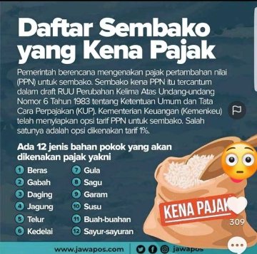 Kgak bakal kaget sih..cuma nyesek aja - Gaji tiap bulan kena pajak penghasilan, - Belanja kena pajak pertambahan nilai - Makan di Restoran kena pajak - Mau healing ke tempat hiburan kena pajak - Beli barang dari luar negeri kena pajak impor - Kendaraan kena pajak tiap tahun -