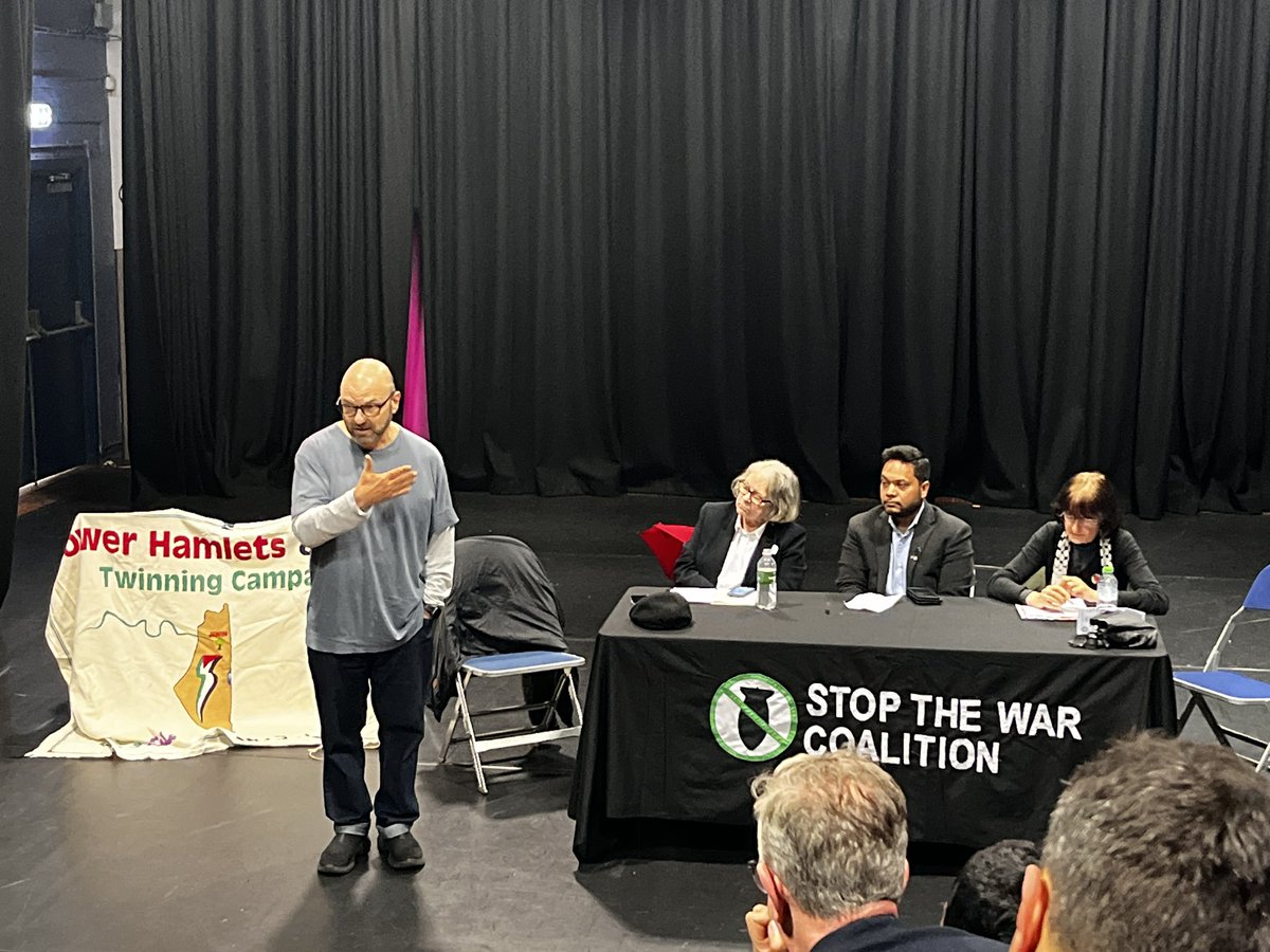 At this evening’s Tower Hamlets @STWuk public meeting, hearing from @andrewfeinstein, who’s going to replace Keir Starmer as MP for Holborn and St Pancras on 4 July #FreePalestine 🇵🇸