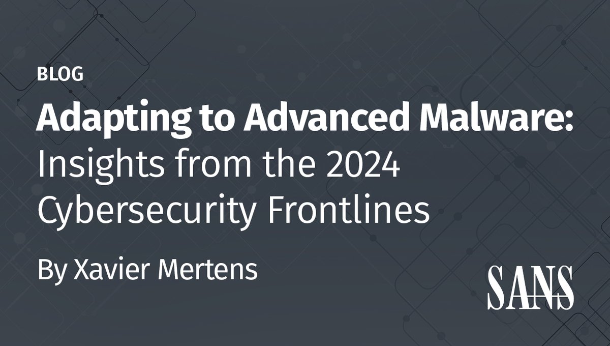 🔒 Dive into the evolving world of malware with insights from the frontlines of cybersecurity. Discover how attackers innovate to bypass security in the new blog by SANS Certified Instructor and #DFIR expert @xme! Read the blog → sans.org/u/1wiH