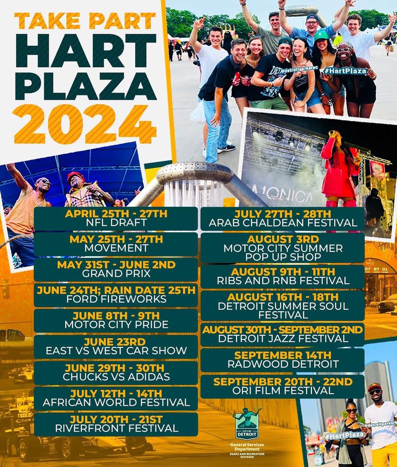 Are you ready for summer at Hart Plaza? ☀️ Check out all of the events and activities taking place this year!