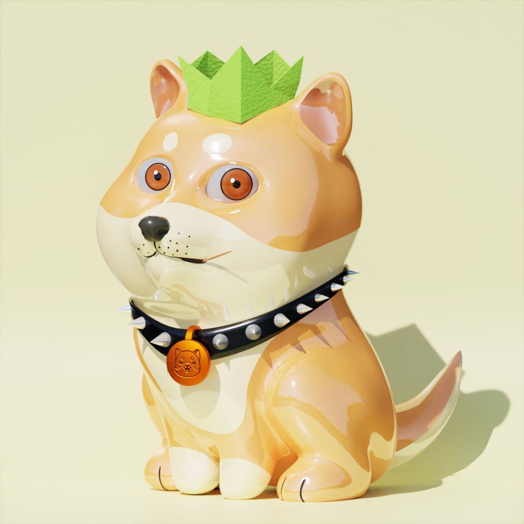 Introducing the next level of cuteness! 🎉🐶 This Baby Doge NFT just transformed into a 3D character! With its vibrant punk outfit and party hat, it's ready to take the digital world by storm. Get ready to dance with the coolest pup in town! #BabyDoge3D #NFTs #DigitalRevolution