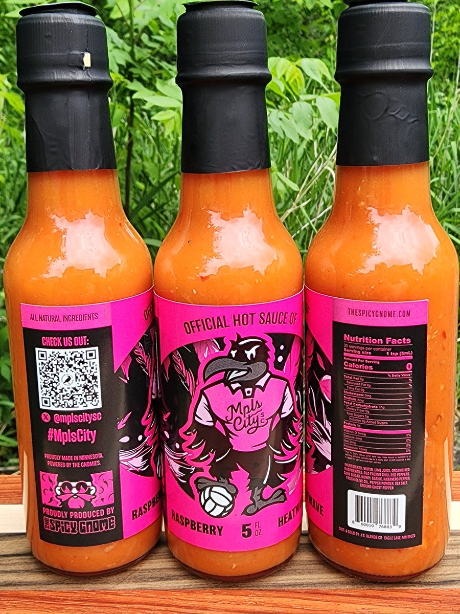 Introducing 'Raspberry Heatwave' The Official One of a kind crafted hot sauce of @mplscitysc, Brace yourself for a flavor explosion that starts with fruity sweetness and ends with a sizzling heatwave. Order now directly from their website!