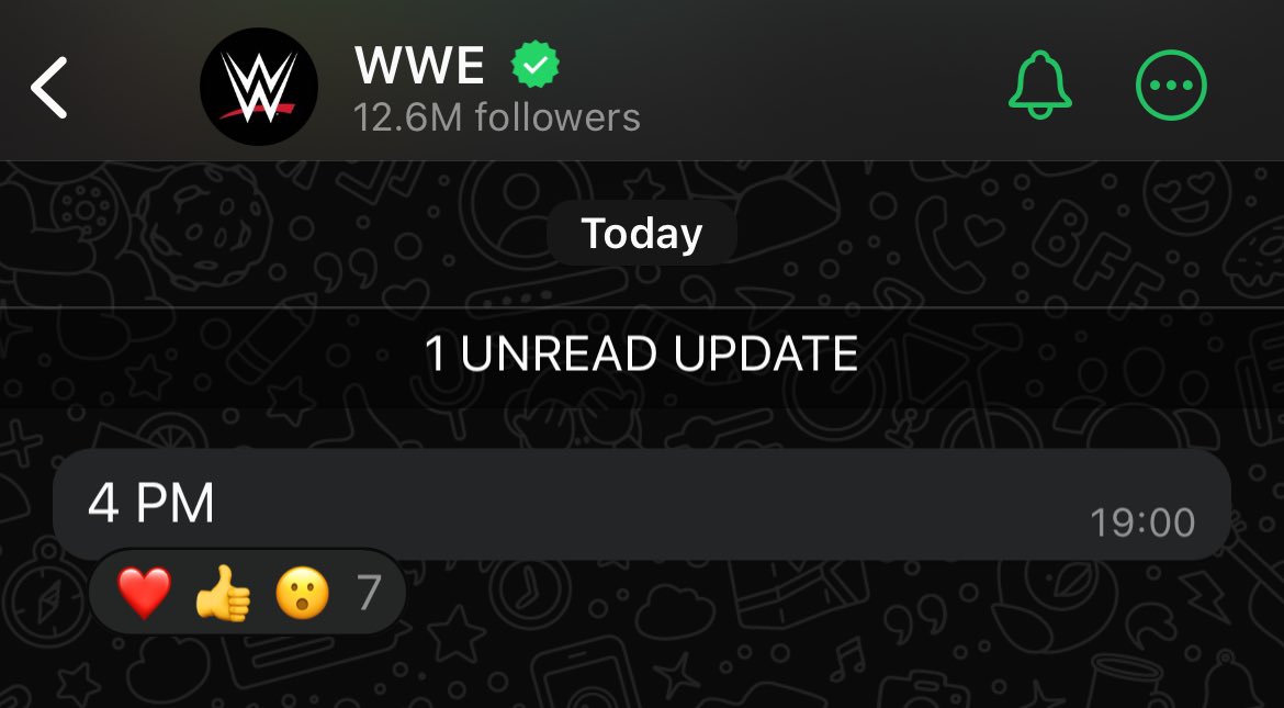 WWE (or someone) has answered! ON WHATSAPP! 4pm 👀