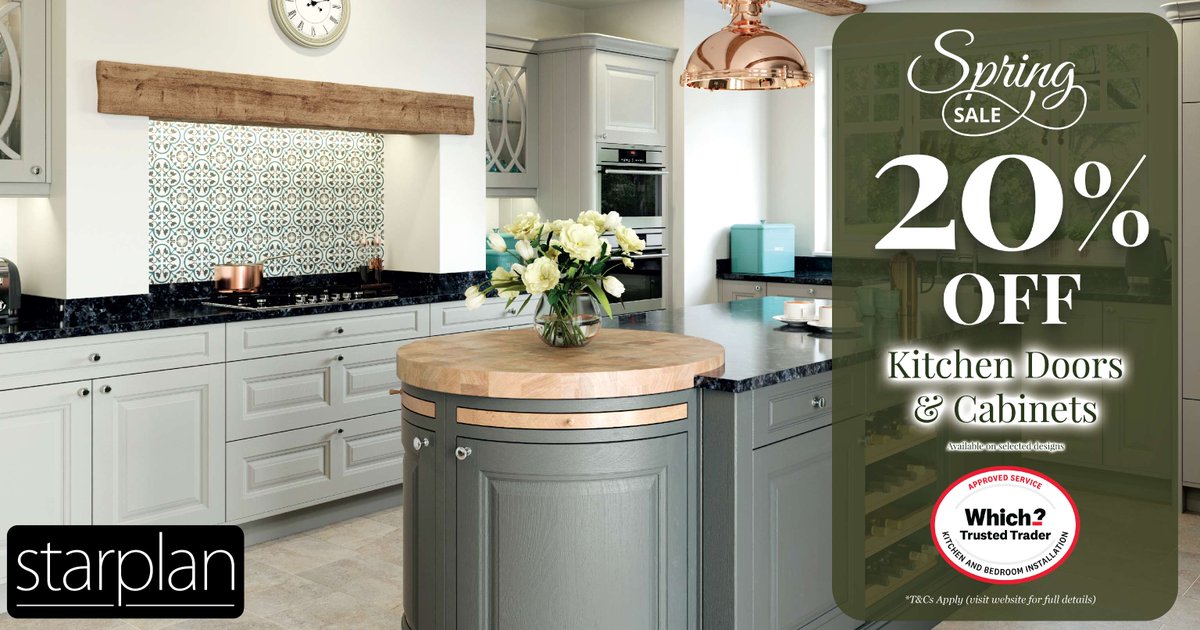 Starplan_NI's tweet image. There's still time to upgrade your kitchen this spring.⏰

Revitalise your kitchen with Starplan's Spring Sale and enjoy a fantastic 20% Off on Kitchen Doors &amp;amp; Cabinets. 

starplandirect.com/special-offers/

#SpringSale #KitchenInstallation #KitchenDesign