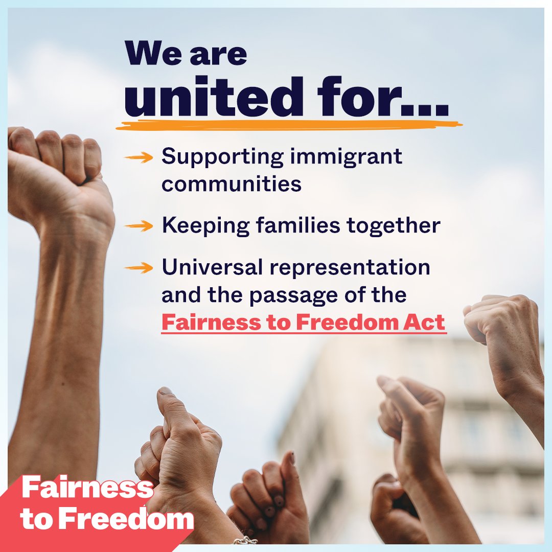 thenyic's tweet photo. It’s clear: we need dignified immigration solutions. 81% of swing state voters support humane immigration solutions, like #UniversalRepresentation & pathways to citizenship (@USImmHUB). Keep families together w/ the #FairnessToFreedom Act: https://t.co/XvOoew7Gpz https://t.co/Pd0jfb7zms