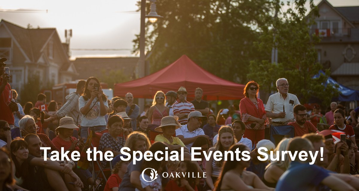🌟 Join the conversation about the future of special events in Oakville! 🌟 📋 Complete our special events survey: ow.ly/NT8l50RRrfu 🗣️ You can also participate in an online community workshop (registration required) For details, visit: ow.ly/KiGg50RRrft