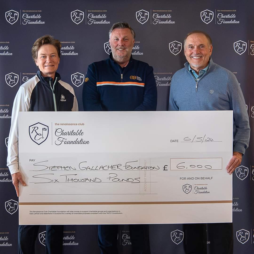 A big thank you to @Renaissancegc Charity Foundation for all the support they have given the SGF over the past few years. It was great to catch up with Jerry Sarvadi and @Beany25 recently. 👏👏👏 @stevieggolf #therenaissanceclub