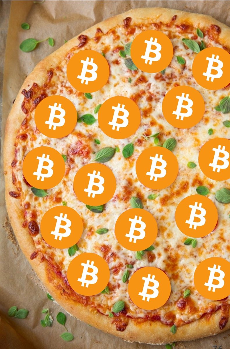 Happy #Bitcoin 🍕  Day! 

In 2010, 10,000 #BTC was spent on 2 Papa John’s pizza. 
Today that 10k BTC is valued around $700mil.
