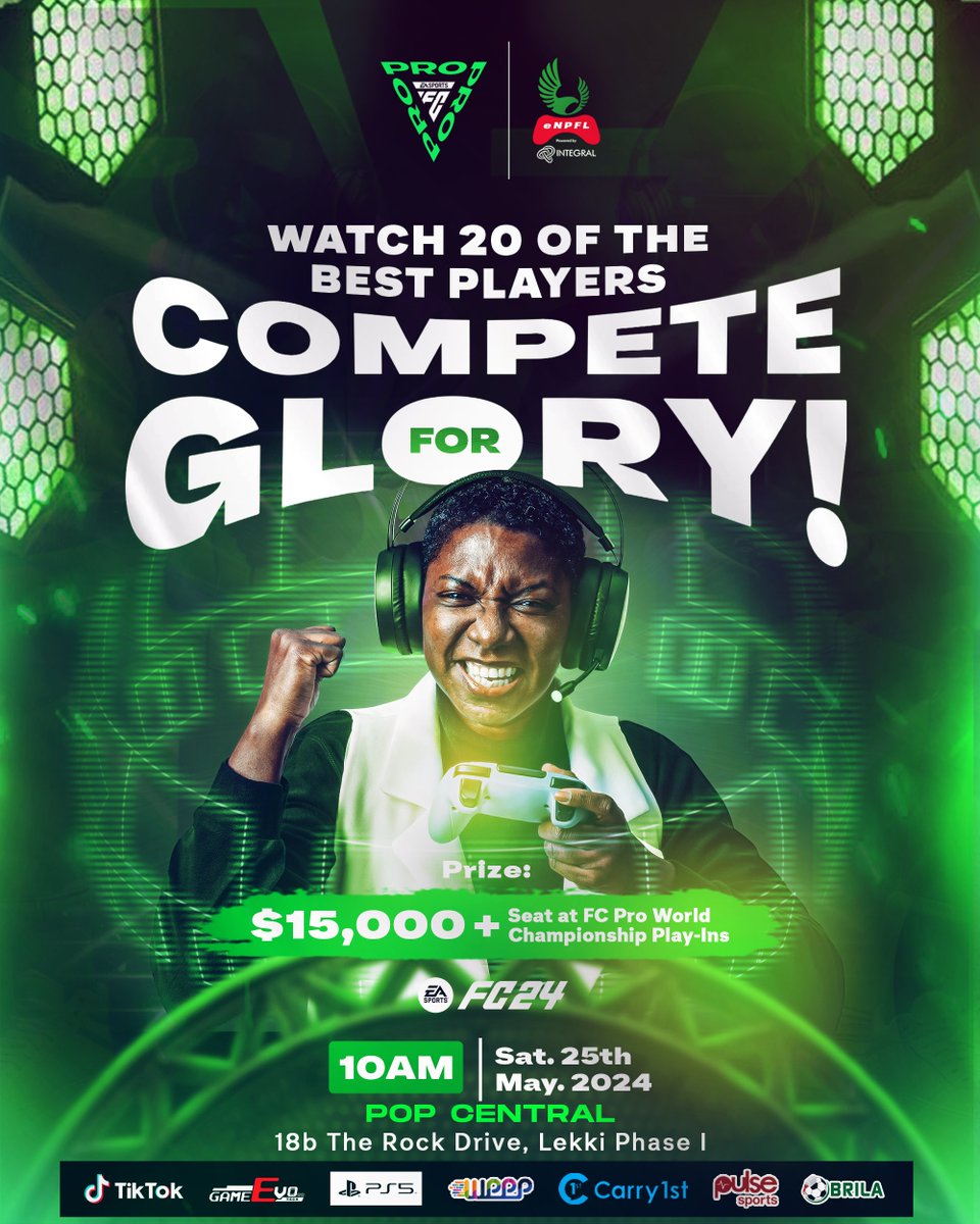 PulseSportsNG's tweet photo. From 20 of Nigeria's top players, 1 deserving champion will emerge. Tag your favorite to win the Ultimate Prize in the comments below. 🎮👇🏽 

#enpfl #FCPro #FC24 #GamingisIntegral https://t.co/4d9uzKCjtg