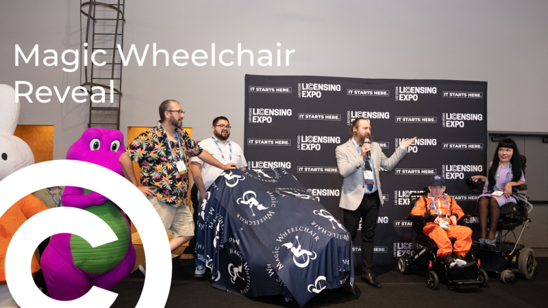 🚨 Just 10 minutes until the Magic Wheelchair Reveal! Join us at The Innovation Stage, J182, for the unveiling of a custom, reimagined wheelchair for our surprise guest child. Don't miss it! 💖 #LicensingExpo2024 #MagicWheelchair