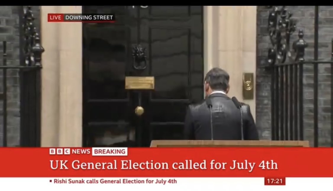 Spectacular. Even managed to screw up his general election announcement and look and sound like a miserable, desperate loser, on his own, in the pissing rain. Hoping it’s downhill from here… and out of that door forever.