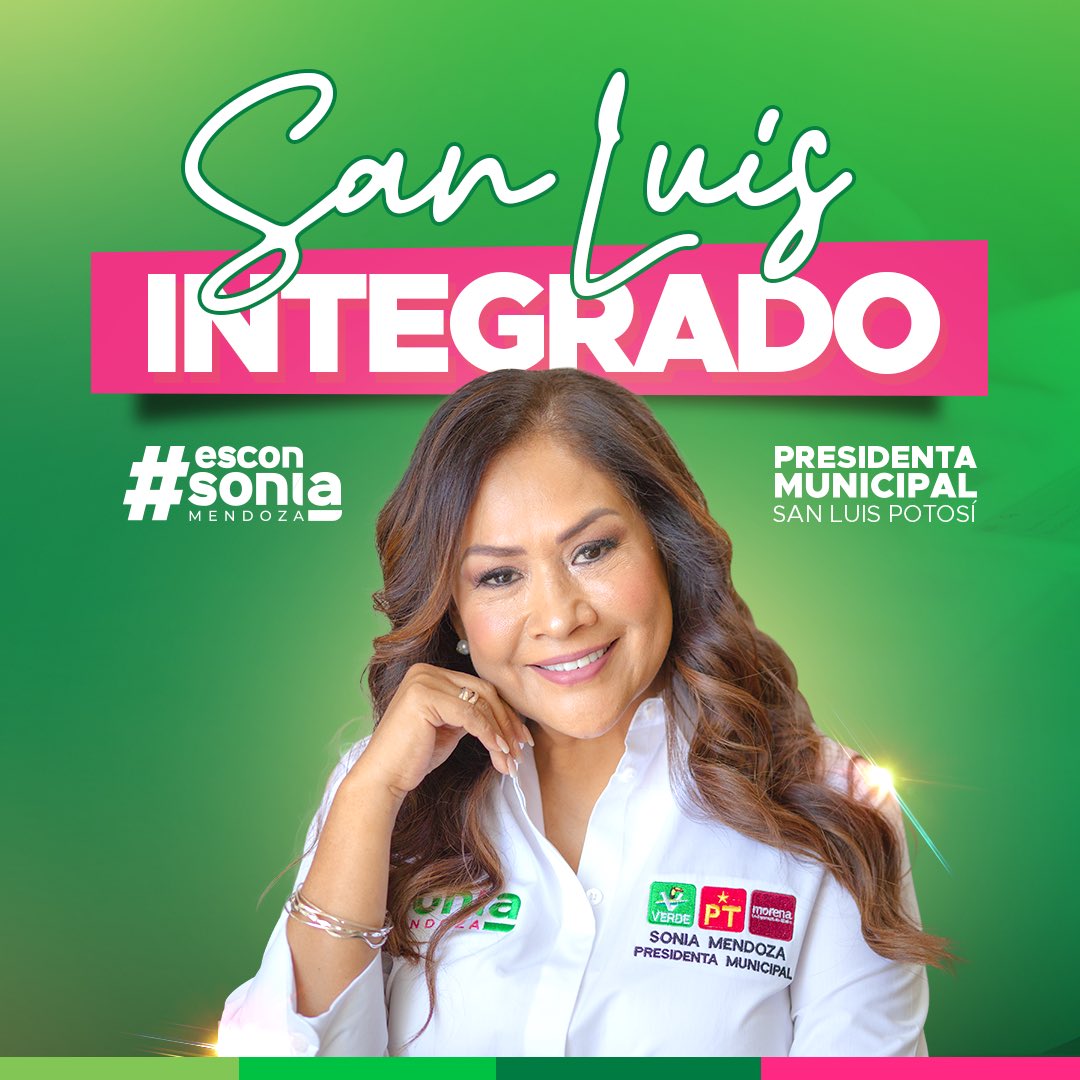 SoniaMendozaSLP's tweet photo. Como #PresidentaConValor vamos a ordenar la casa, en mi gobierno se harán las cosas de manera adecuada por el bien de todas y todos en la capital. 💚🌱
Este de 2 de junio dale 5 de 5 al Verde. 🤚🟢 https://t.co/7VqMzAjY7w