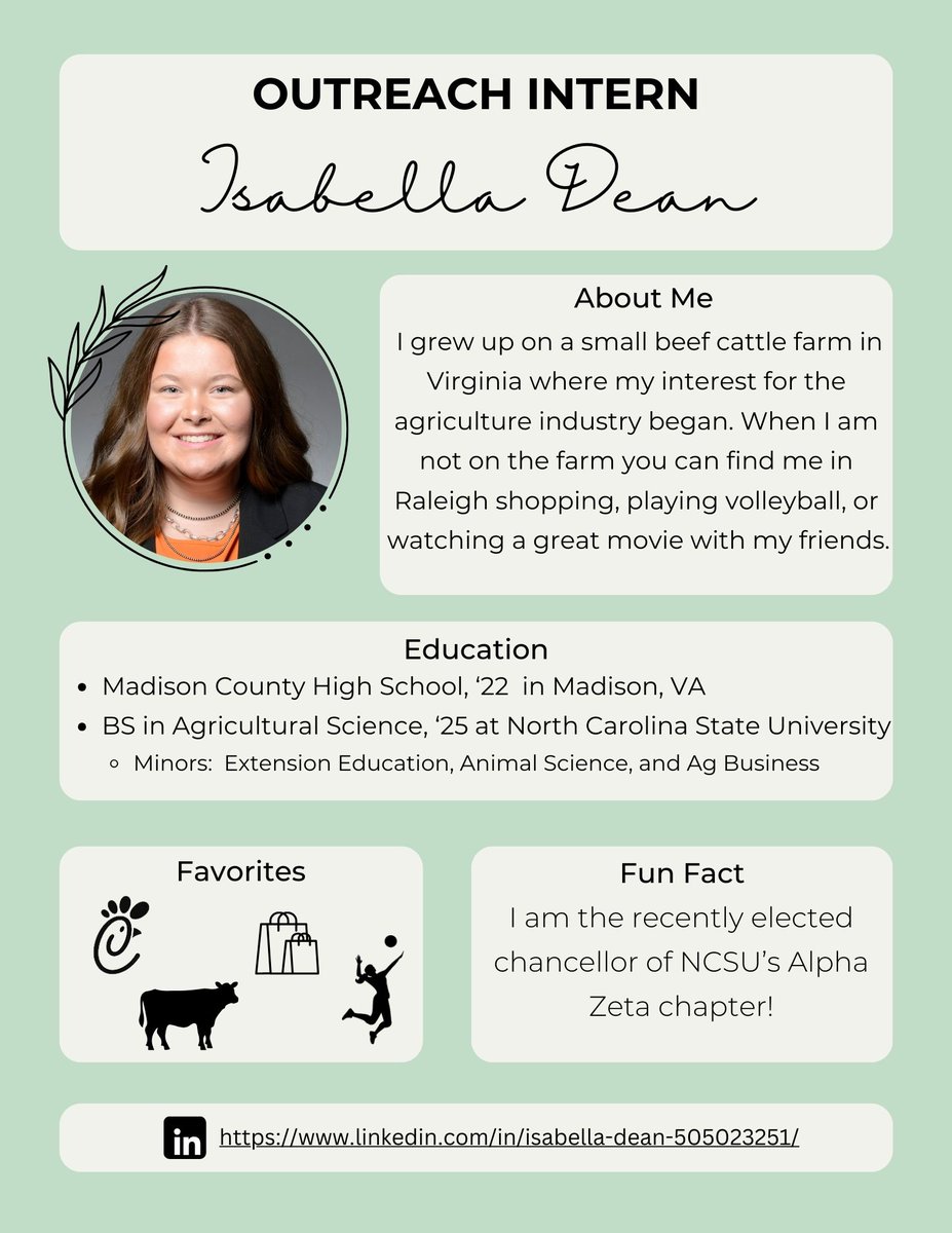 Get to know our interns! We are so excited to have @dean_isabella13 and @AleighaAnne06 join our team this summer! Be on the lookout for some social media take overs throughout the summer. #ScienceForSuccess #soybean