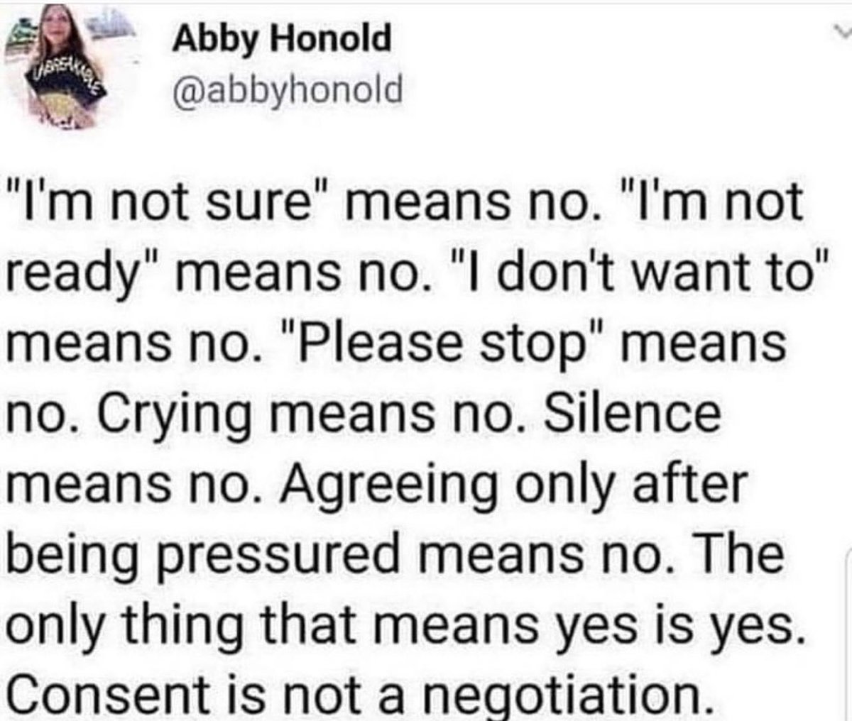 Many survivors wonder whether their experiences or feelings are valid because they “eventually gave in and allowed it”…
⁠⁠
This is not consent.⁠⁠

Consent is not a Negotiation.

#Consent #SexualViolence #WARIF #childsexualabuse  #believesurvivors  #supportsurvivors