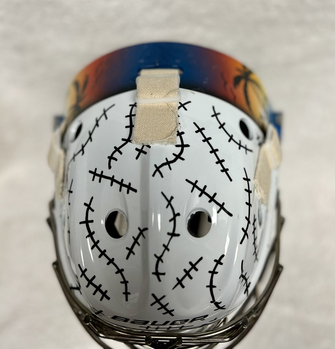 When your wife’s cousin asks you to paint a replica mask for him of his nieces favorite goalie you can’t say no. Hope she loves the mask <a href="/sheffieldjs/">Joshua Sheffield</a> #NoWhiteBuckets #HHdFamily