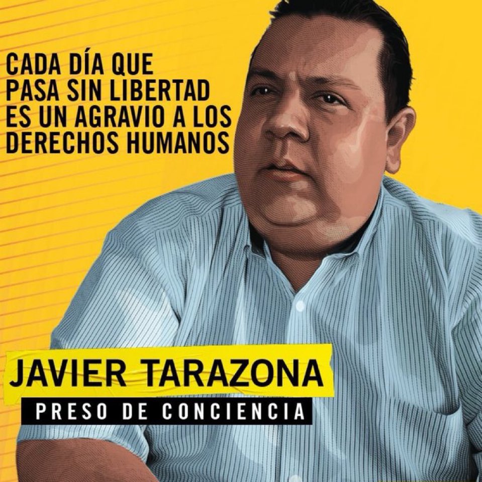 Hoy #22Mayo suma 1055 días la detención ilegítima de libertad de @javiertarazona director de @FundaREDES_
Debe ser puesto de inmediato en libertad. Ser defensor de DDHH no es delito, su salud ya no es la misma
#LiberenAJavierTarazona
#LibertadParaLosPresosPolìticos