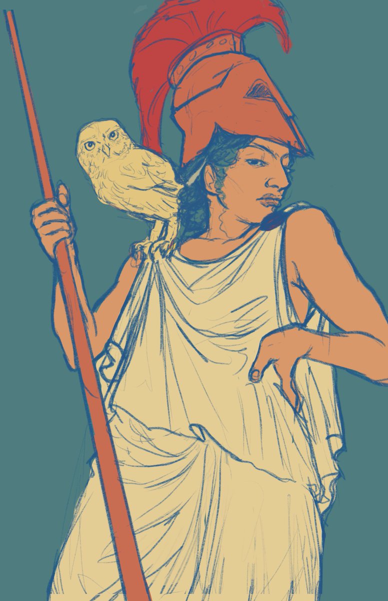 Athena sketch 🦉
#ArtistOnTwitter #illustration #Mythology #Athena #owl #sketchart