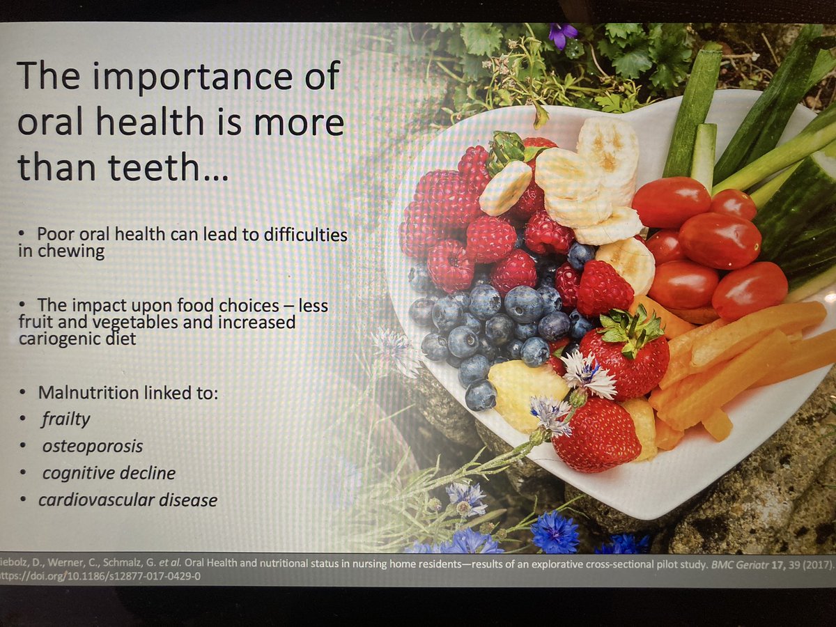 Great to see the #bgsconf tweets on #dementia & #nutrition. It leads nicely onto @GerryMcKenna_ and I speaking on the #oralhealth of older people. If you have a dirty/painful/infected/drymouth it is going to prevent you eating. Friday 0930 🦷🪥@GeriSoc @Gerodontology