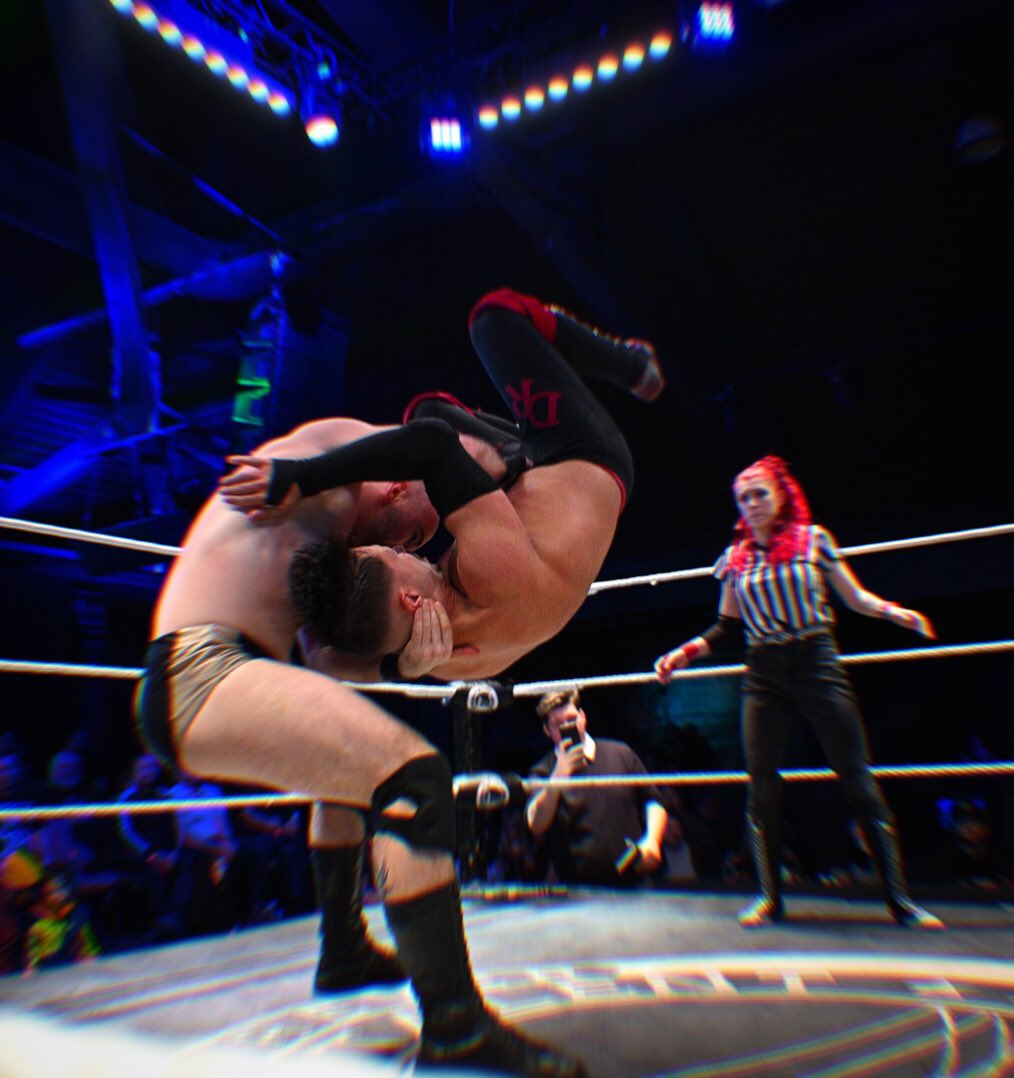 RK_Wrestling's tweet photo. What goes up, comes crashing down
#TipsUp☝️

📸 @slam_yyc 
@toptalentwrestling https://t.co/Yj67mcZgi2