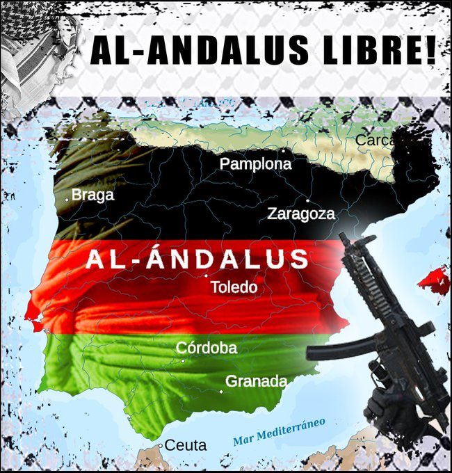 ACOM_es's tweet photo. ¿Qué siente un israelí cuando escucha "Palestina desde el río hasta el mar", "Palestina libre", o se encuentra con mapas donde Israel es literalmente borrado?
Pues exactamente lo mismo que nosotros como españoles al ver este cartel.
Porque lo que los idiotas (o miserables, o ambas cosas a la vez) no entienden, es que "después del sábado, llega el domingo".