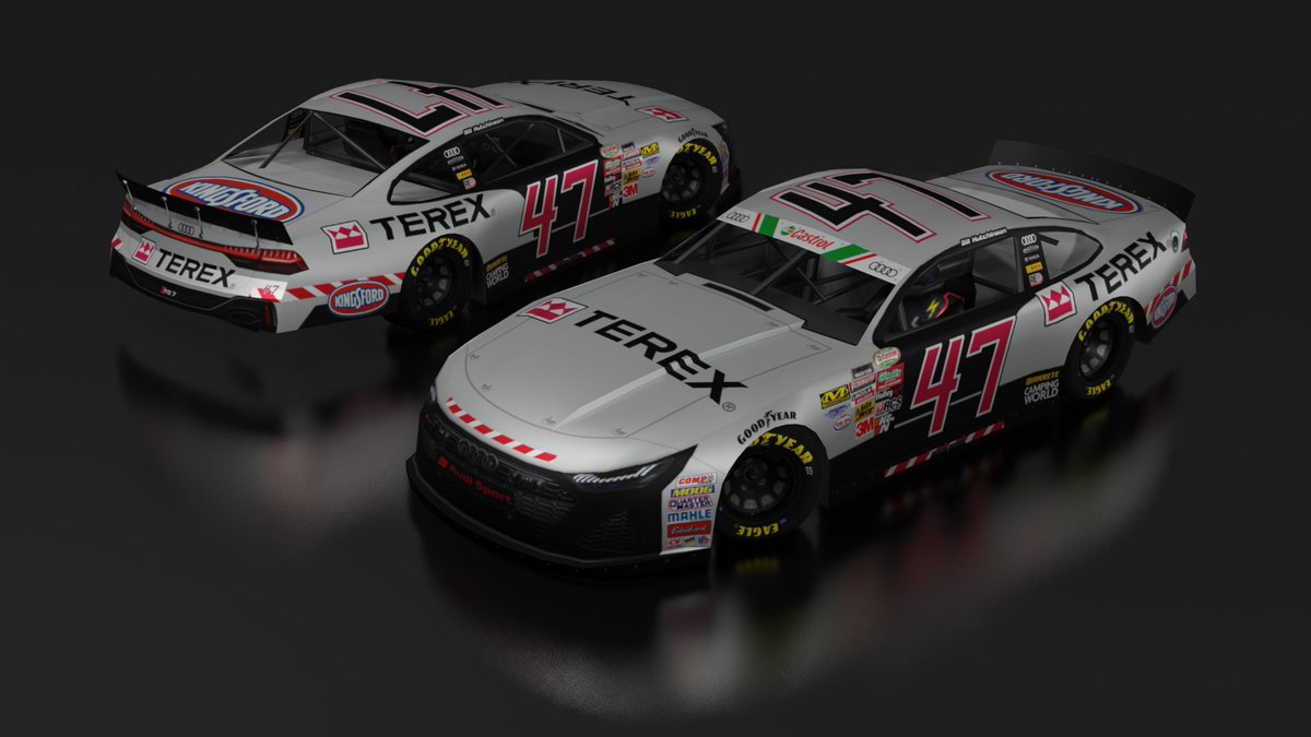 440_Designs's tweet photo. Wrapping up schemes for Hutchinson is #Terex. This scheme was based off of one of their crane trucks at the time.

#Fictional #NASCAR #NR2003 https://t.co/zHxwDEP3t9