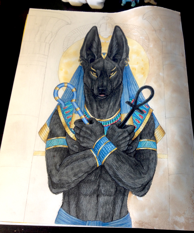 Old work-in-progress shot of me working on 'Anubis' back in 2014. Such a handsome fellow 🥰

#WerewolfWednesday #Anubis #anubisart #wip #workinprogresswednesday #workinprogress #egyptianart #egyptiangods #egyptianmythology #traditionalmediaart #traditionalmedia