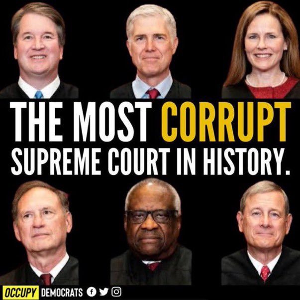 @tribelaw Meanwhile, @LeaderMcConnell says, “We should leave the Supreme Court alone.” That’s because McConnell is as CORRUPT as all of them and he’s installed three of them for Trump.